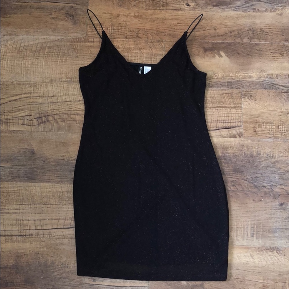Black and red sheen stretch mini dress